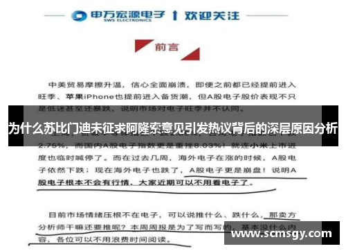为什么苏比门迪未征求阿隆索意见引发热议背后的深层原因分析 为什么苏比门迪未征求阿隆索意见引发热议背后的深层原因分析